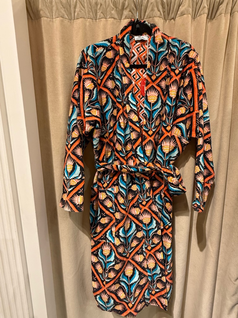 One Size Velvet & Cotton Robe/ Duster
